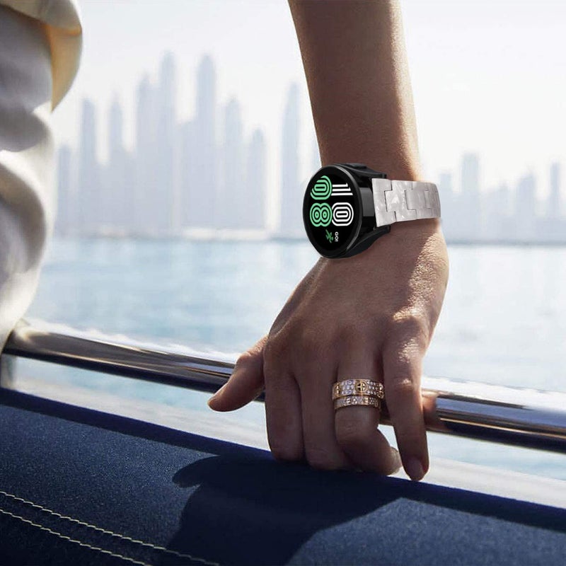 DEALELE Bands Compatible with Samsung Galaxy Watch 7 / FE / 6/6 Classic / 5/5 Pro / 4/4 Classic / 3 41mm / Huawei GT3 42mm, 20mm Colorful Resin Replacement Strap for Women Men (White) - Image 5